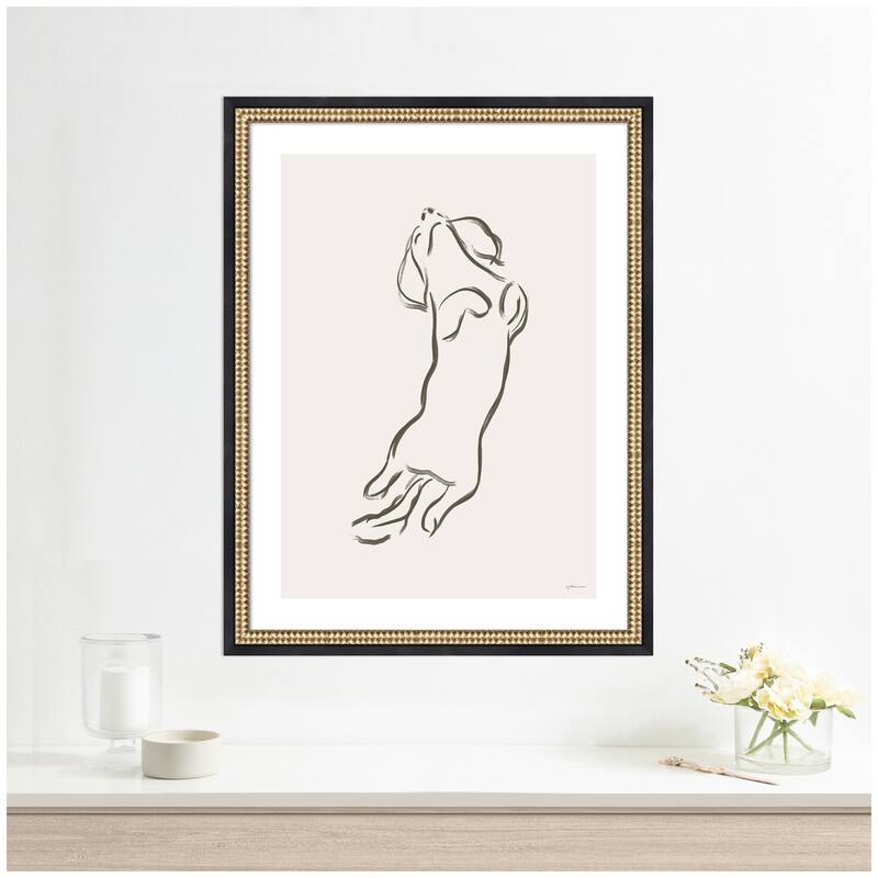 Kate and Laurel Dachshund Dog by Gabrielly Guedes Framed Wall Art Print