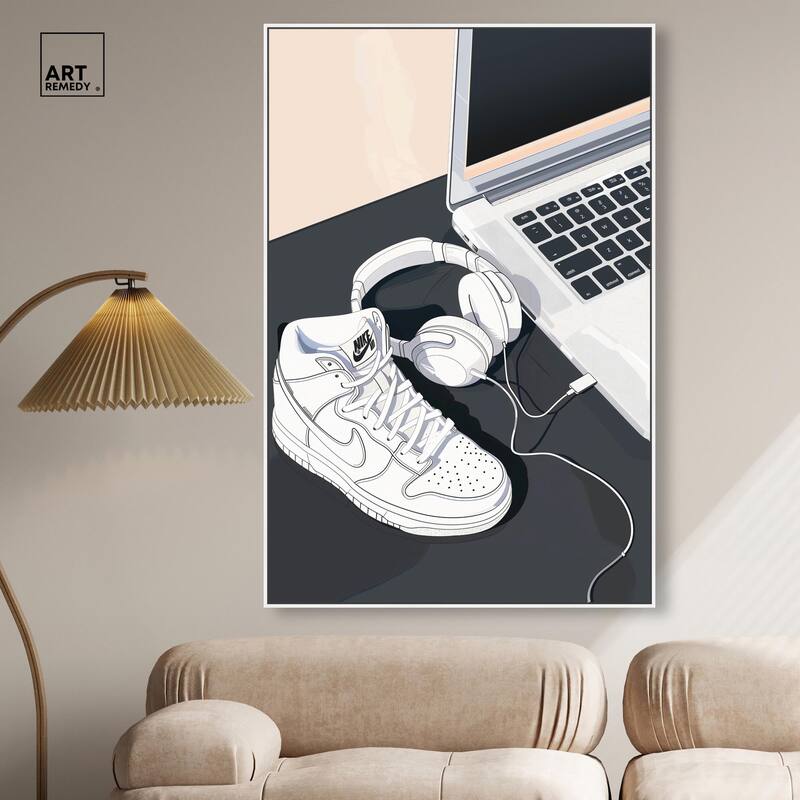 Laptop Sneaker Study Canvas by Art Remedy