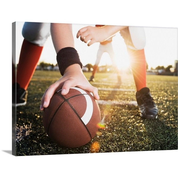 Shop Close Up Of Football Center Preparing To Snap Football Canvas Wall Art Overstock 16472714