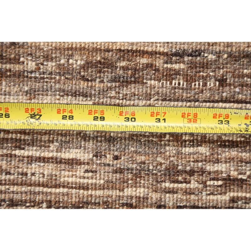 Modern Gabbeh Kashkoli Wool Runner Rug Hand-knotted Oriental Carpet - 2'10" x 9'9"