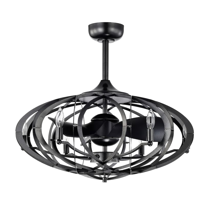 Neo 29-inch Gun Metal Grey 6 Lights 3 Blades Lighted Ceiling Fan with Remote