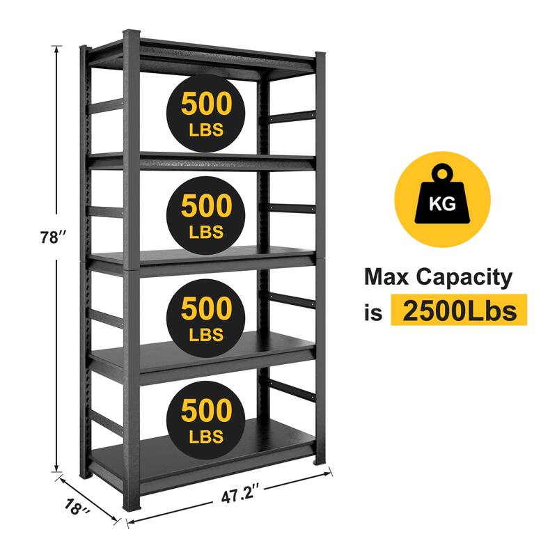 Storage Shelves 5 Tier Heavy Duty Metal Shelving Unit Adjustable Shelving Units and Storage Rack