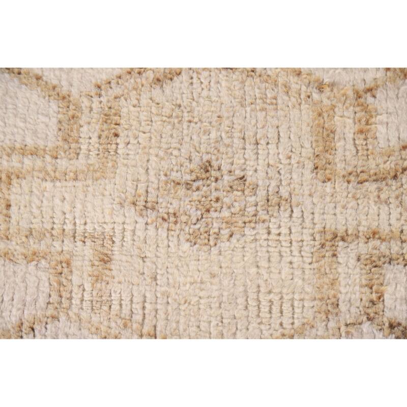 Anatolian Turkish Runner Rug Hallway Handmade Beige Wool Carpet - 2'10"x 12'7"
