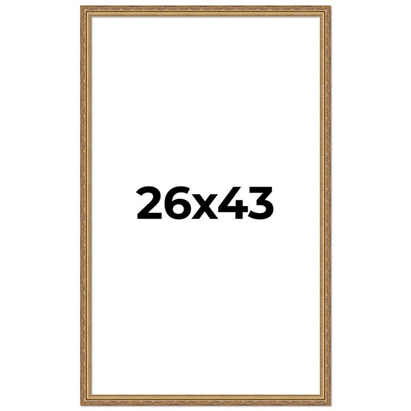 26x43 Frame Red Solid Wood Picture Frame Width 1.75 Inches | Interior Frame Depth 1 13/16 Inches