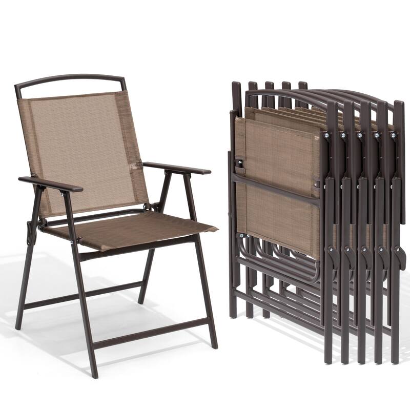 Set of 4 Patio Folding Chairs 4-Pack Dining Chairs