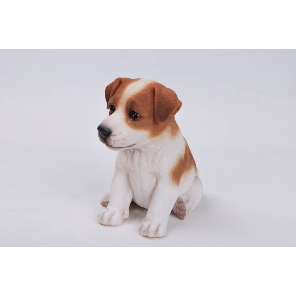 Sitting Jack Russel Terrier Puppy Outdoor Garden Statue - 6.5"