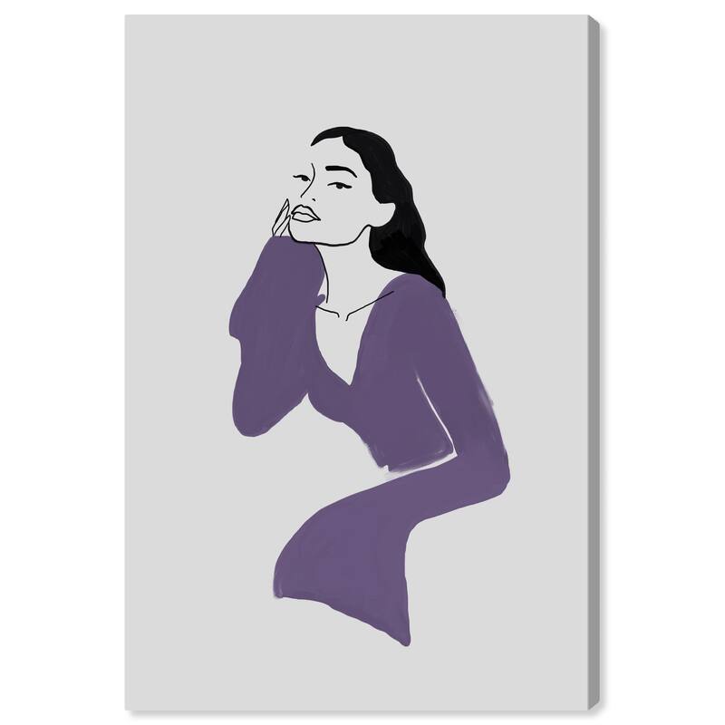 Wynwood Studio Canvas Fashion and Glam Strike a Pose Purple and Modern & Contemporary Wall Art Canvas Print