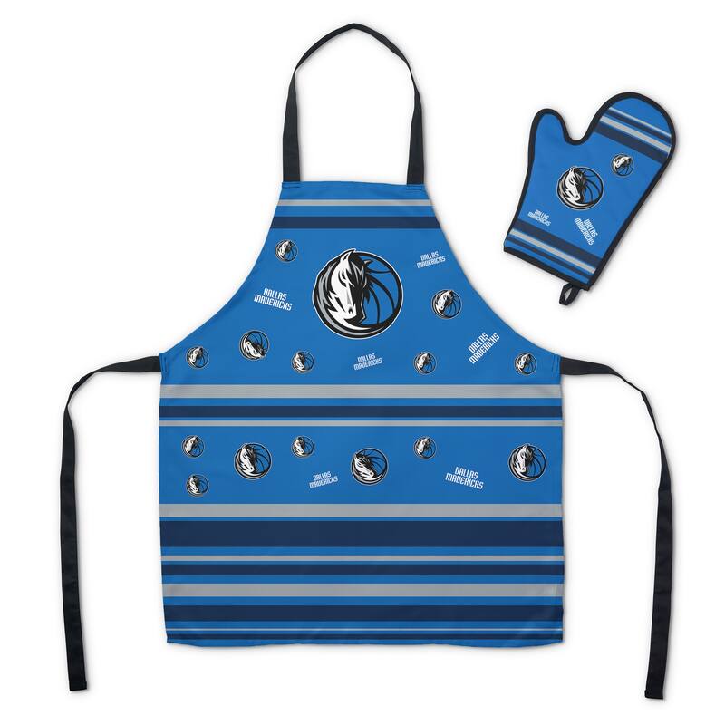 NBA Press Apron BBQ Mitt 2-piece Set - 24" x 28" - Dallas Mavericks