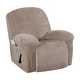 preview thumbnail 12 of 19, Enova Home Real Velvet Spandex Recliner Chair Slipcover with Elastic Bottom Side Pocket Taupe