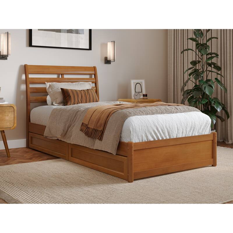 Emelie Platform Bed with Panel Footboard and Storage Drawers