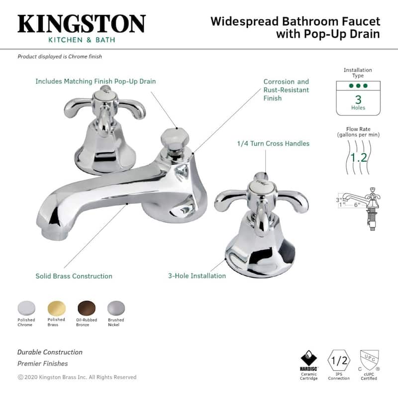 Kingston Brass French Country 8 in. Widespread Bathroom Faucet