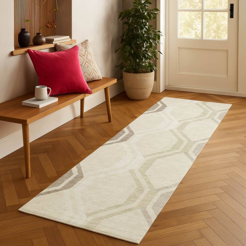 Machine Washable Indoor/ Outdoor Contemporary Dimensions Chantille Rug