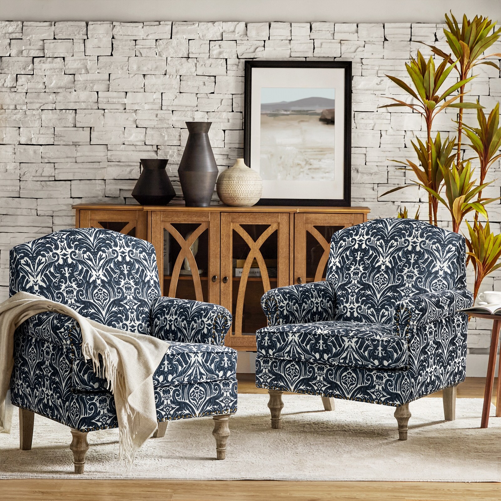Farmhouse accent chairs shop set of 2