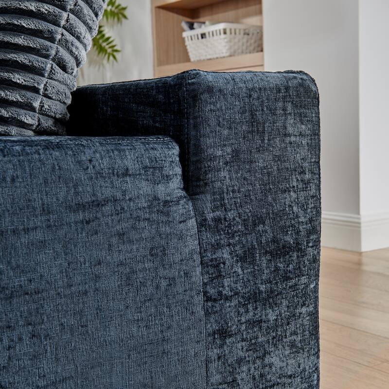 U Shaped Sectional with 2 Ottomans, Cloud Modular Sleeper Sofa Corduroy Chaise Lounge for Living Room, Deep Seat Recliner