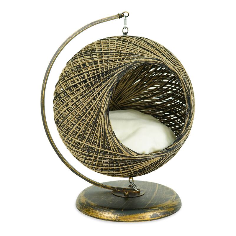 Swing Pet Hammock for Cats Scratch Resistant Cozy Covered Cat Bed for