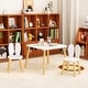 preview thumbnail 3 of 14, Kids Table and 2 Chairs Set,3 Pieces Rabbit Themed Toddler Table and Chair Set,Children Activity Play Table Set Solid Wood Legs