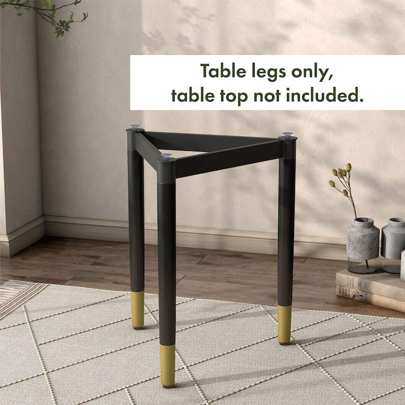 Furniture of America Mil Modern Tapered Black & Gold Table Legs for End Table - Black