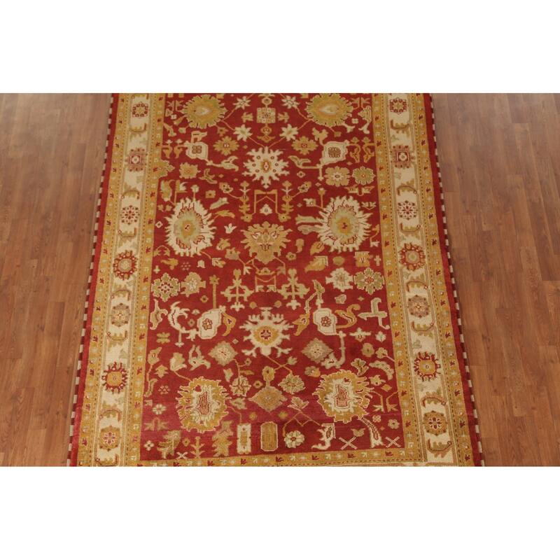 All-Over Agra Indian Area Rug Handmade Wool Carpet - 6'0"x 9'2"