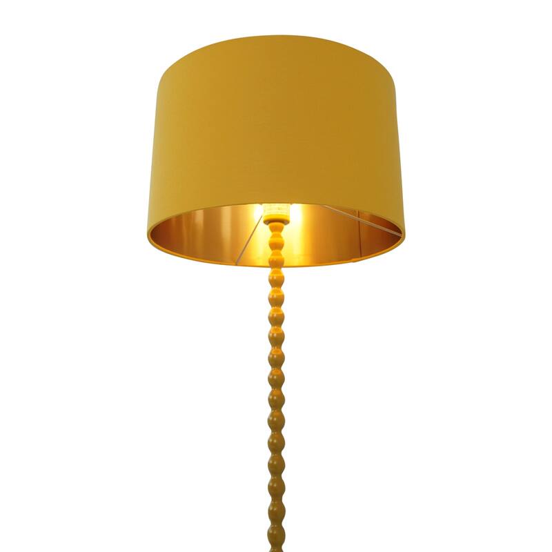 Modern Floor Lamp for Living Room, Tall Corner Lamp for Bedroom & Office Lighting, Orbit Floor Lamp Ochre and Gold 110-120V