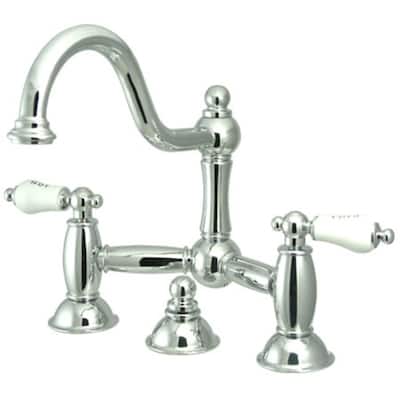 Elements Of Design Double Handle 8" Center Bridge Bathroom Faucet with