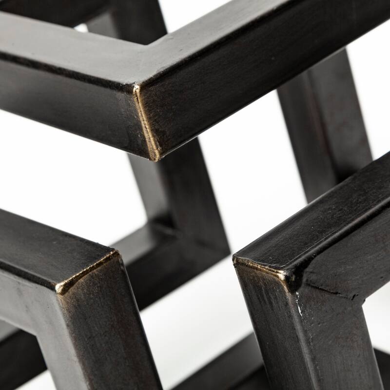 Octothorp Black Metal Cube-Like Sculpture - 8"W x 8"D x 8"H