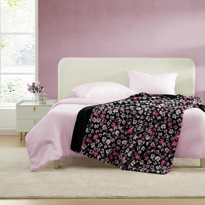 Betsey Johnson Faux Fur Reversible Throw Blanket