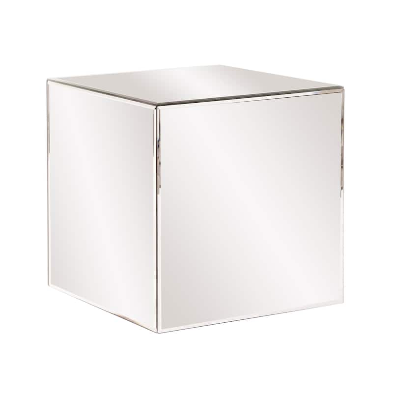Allan Andrews Silver Orchid Barrett Cube Table - 16 x 16 x 16 - 16 x 16 x 16 - Silver - Mirror