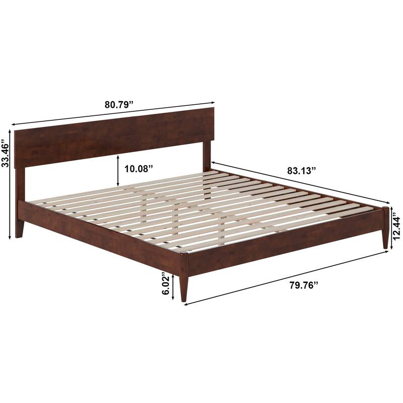Aria Solid Wood Modern Low Profile Platform Bed