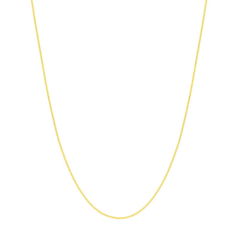 Curata 14k Yellow Gold 0.55mm Box Chain Necklace With 5mm Square (Spring Ring)