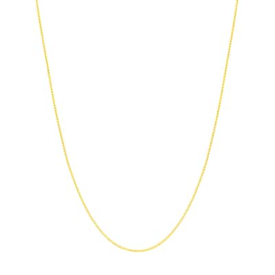 Curata 14k Yellow Gold 0.55mm Box Chain Necklace With 5mm Square (Spring Ring)