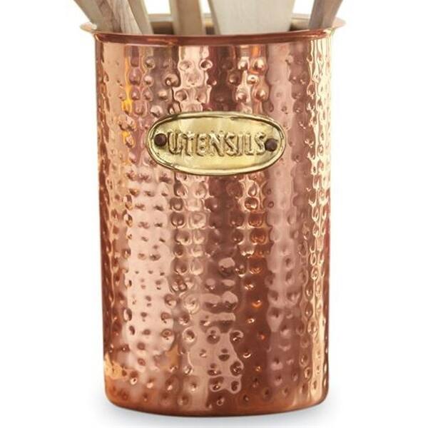 Shop Mud Pie Hammered Copper Kitchen Utensils Caddy 7 Inches
