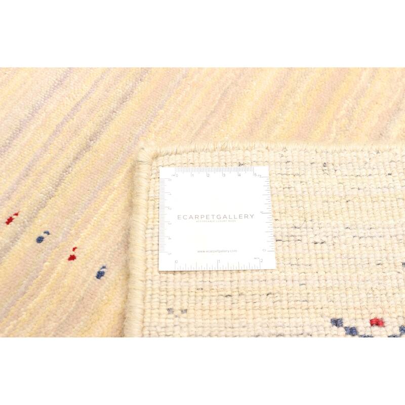 ECARPETGALLERY Hand Loomed Kashkuli Gabbeh Beige Wool Rug - 3'0 x 4'10