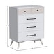 preview thumbnail 2 of 0, Rowan 4-Drawer Modern Wood Chest, Ash Linen White