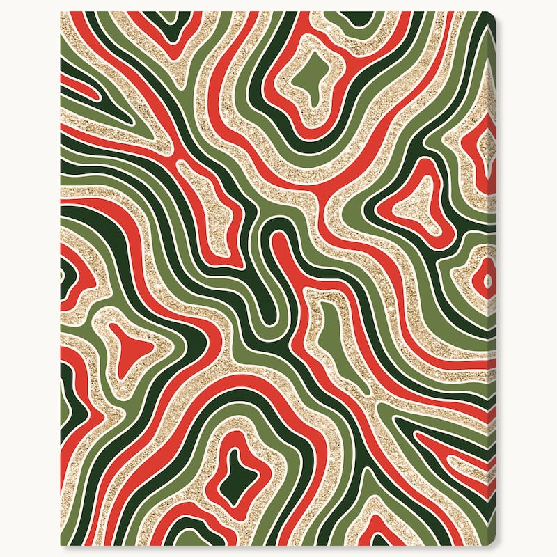 Wynwood Studio Canvas Abstract Abstract Glam Christmas Gold Glam Wall Art Canvas Print