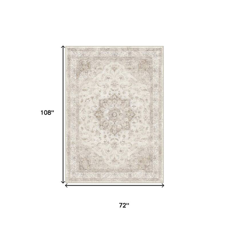HomeRoots Floral Medallion Traditional Rectangle Area Rug