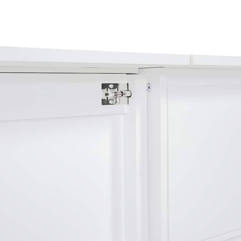 Modern Style Murphy Bed with Drawers, Cabinets and USB Ports for Bedroom