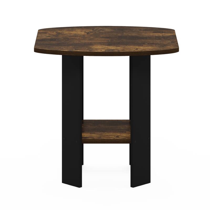 Furinno Simple Design End/SideTable - Amber Pine/Black