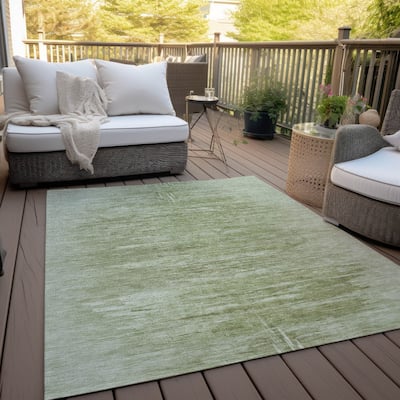 Machine Washable Indoor/ Outdoor Chantille Solid Ombre Rug