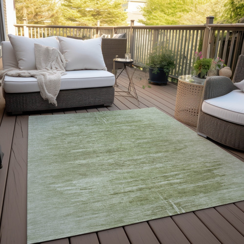 Machine Washable Indoor/ Outdoor Chantille Solid Ombre Rug