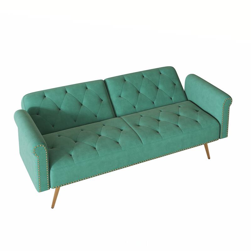 Velvet Tufted Back With 3 Pillow