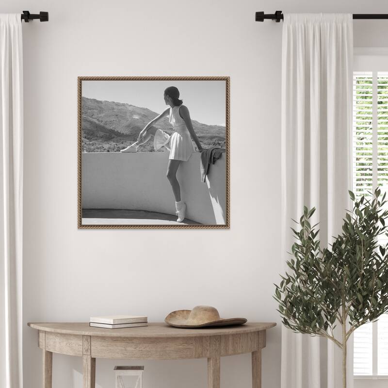 Woman in Tennis Outfit, 1947 by Toni Frissell Framed Canvas Wall Art Print