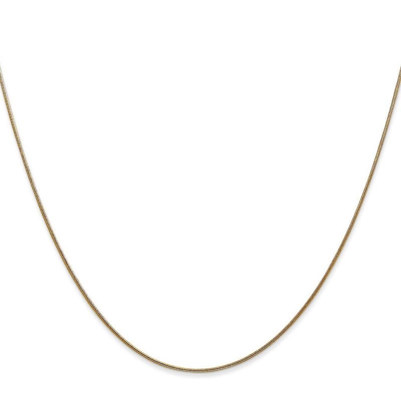 Curata 14k Yellow Gold Solid 0.8mm Round Snake Chain Necklace (Lobster) Options: 16 18 20 24