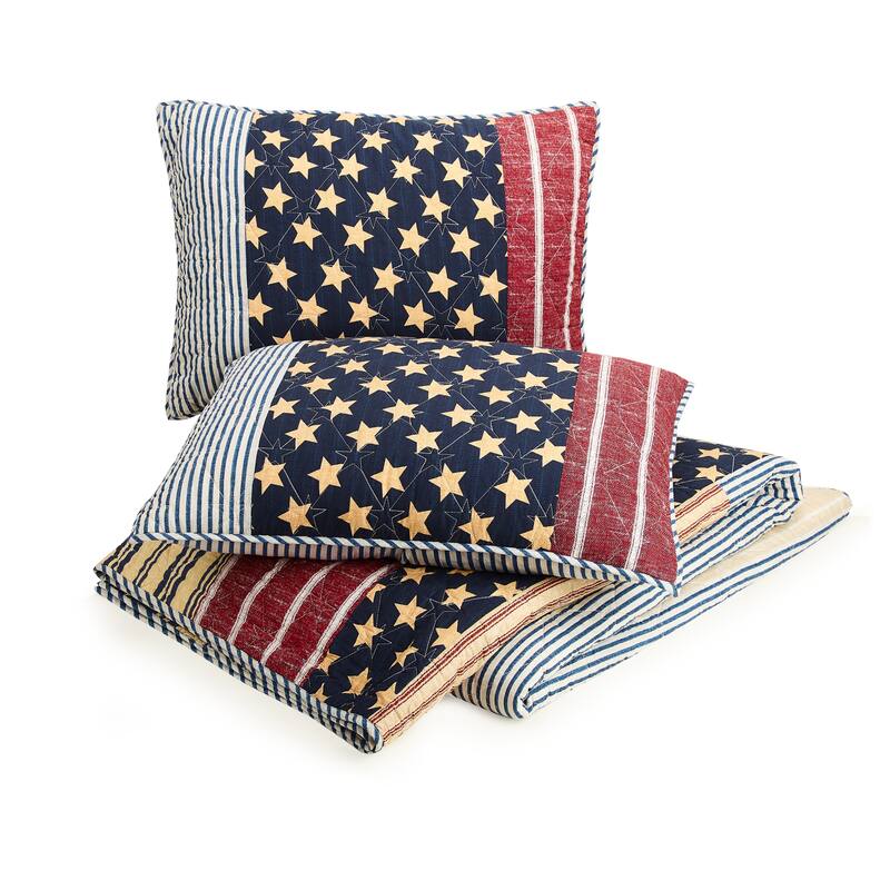 Modern Heirloom Americana Cotton Reversible Quilt Set