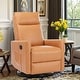 preview thumbnail 2 of 22, Recliner Chair, Swivel Rocking, Glider Rocker Recliner, Nursery Chair With Footrest For Living Room PU Leather Brown