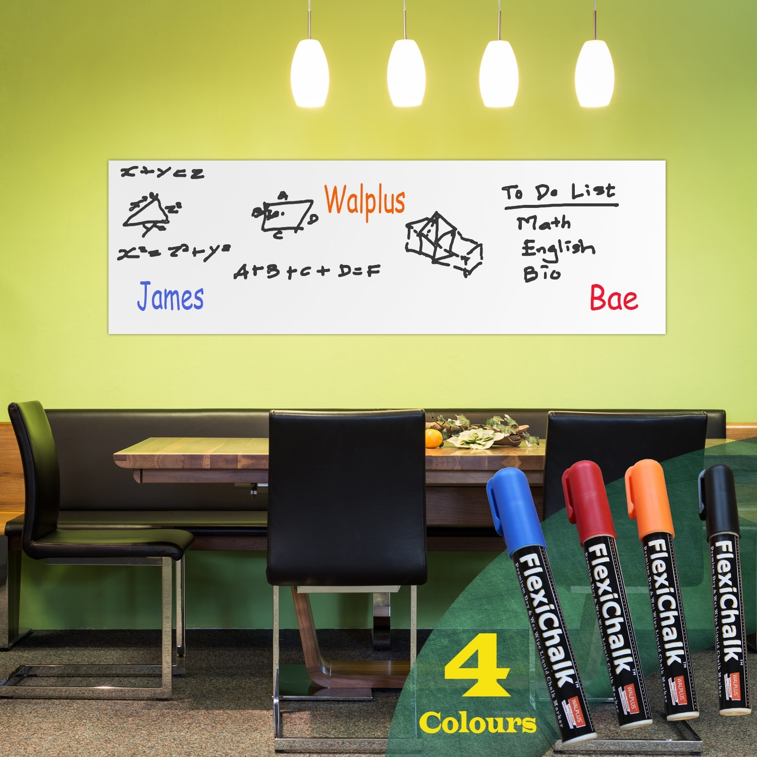 Shop Walplus Whiteboard Wall Sticker 79 Inch Peel Stick Decal Home Decor With Flexichalk Bright Color Liquid Chalk Marker Overstock 31768820