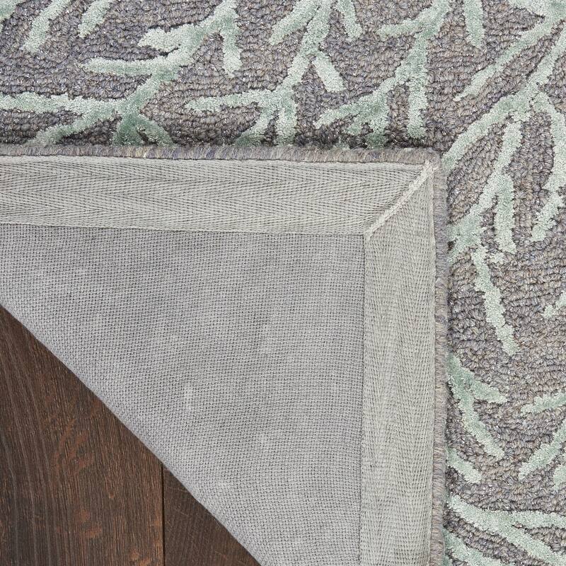 Michael Amini Star Contemporary Textured Botanical Abstract Glam Area Rug