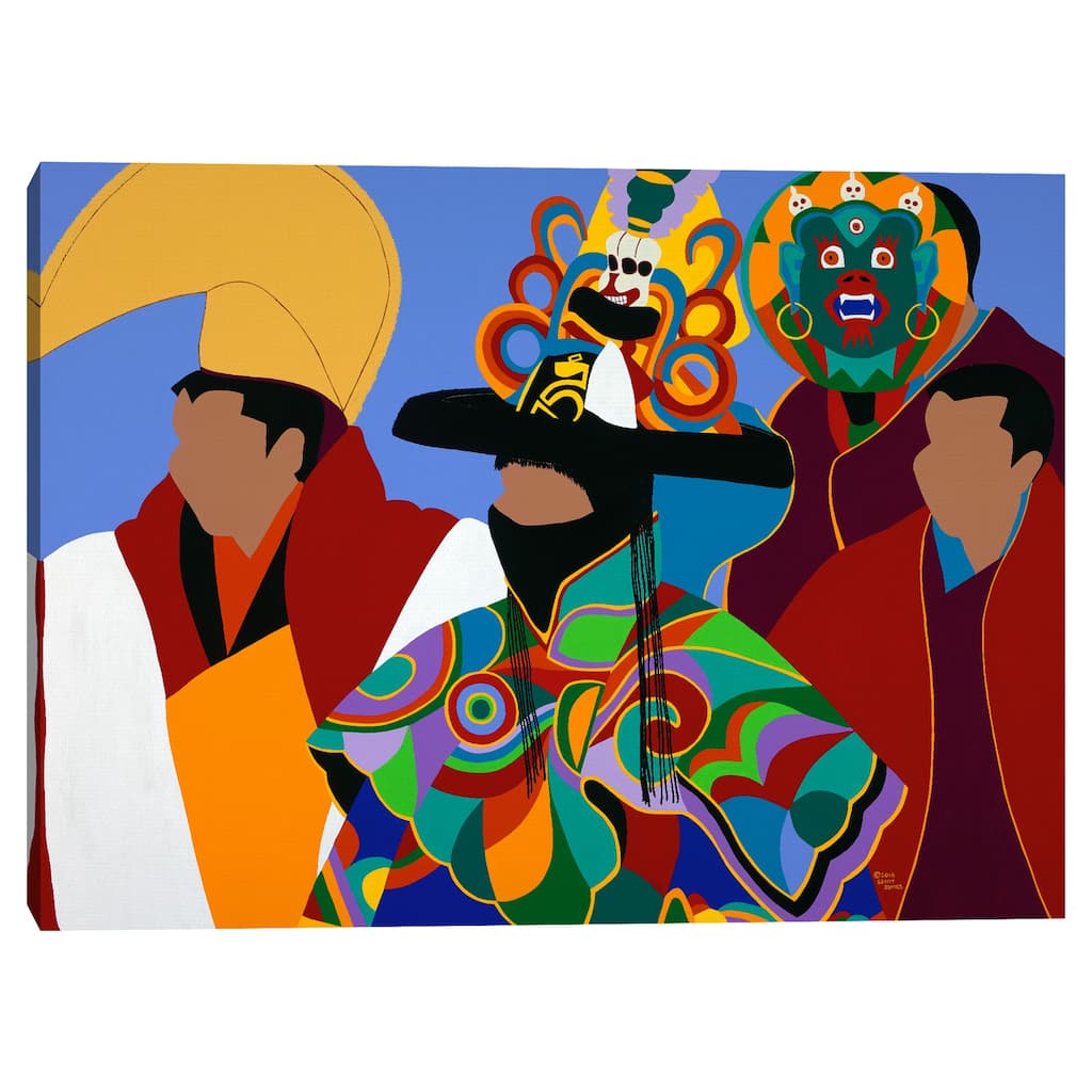 Tibetan Monks Cham Dancer by Synthia SAINT JAMES Canvas Art Print