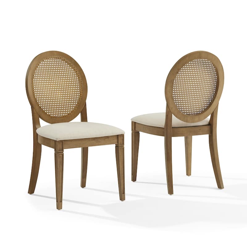 Katia 2-Piece Upholstered Cane-Back Dining Chair Set