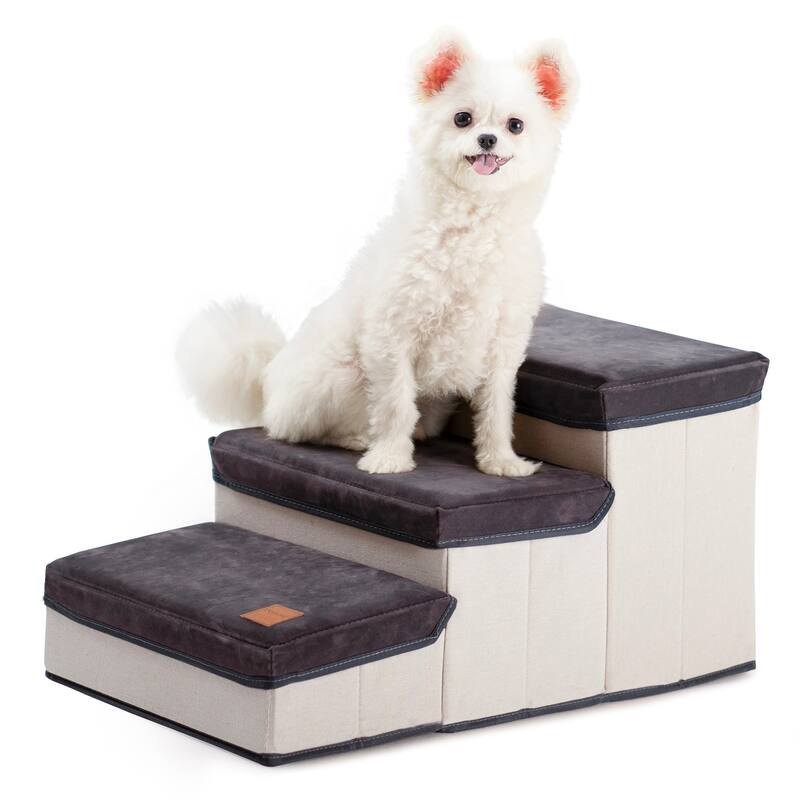 3 Tiers Foldable Pet Stairs,Grey Bed Bath & Beyond 37764971