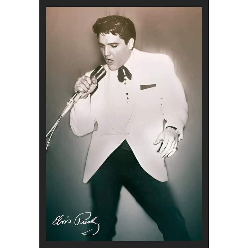 Elvis - Concert Framed Art Poster - 24 x 36 Inch
